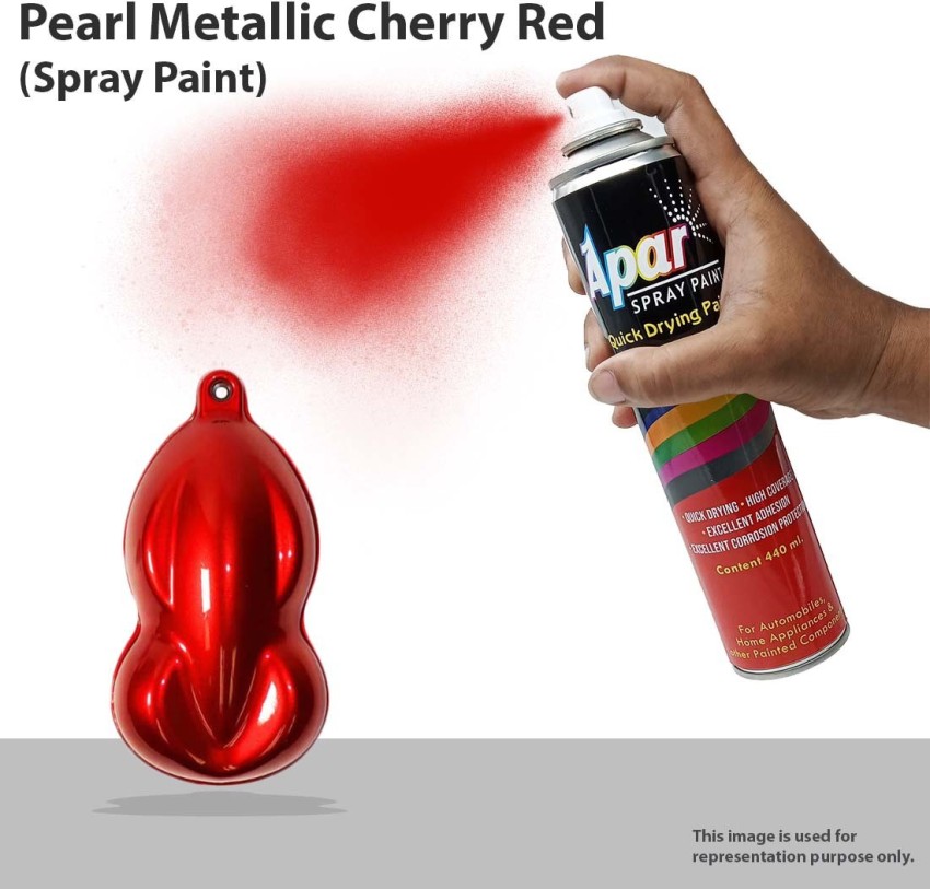 apar Spray Paint Can Pearl Metallic CHERRY RED - 440 ml, For Electric  Rickshaw, Bike, Cars, Home, Wood, Metal, Furnitures, Art and craft Painting  Pearl Metallic CHERRY RED Spray Paint 440 ml